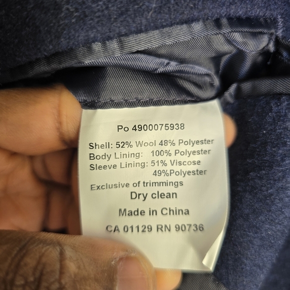 $395 Calvin Klein Prosper Wool Blend OverCoat Sz 40 Mens  Heavy Old Money New - Picture 12 of 16